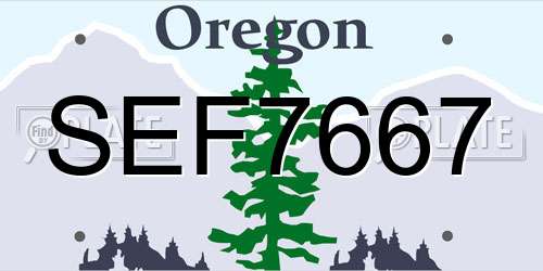 SEF7667 Oregon License Plate