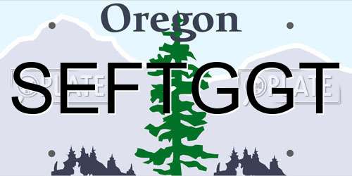 SEFTGGT Oregon License Plate