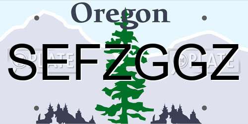 SEFZGGZ Oregon License Plate