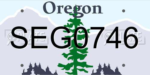 SEG0746 Oregon License Plate