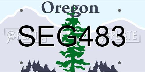 SEG483 Oregon License Plate