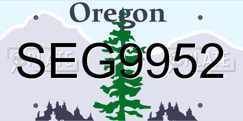 SEG9952 Oregon License Plate