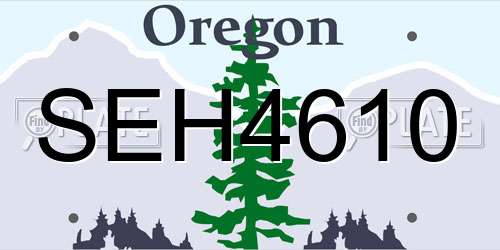 SEH4610 Oregon License Plate