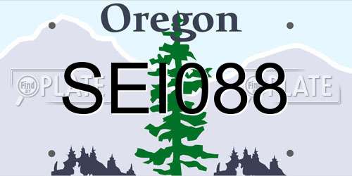 SEI088 Oregon License Plate