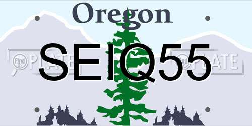 SEIQ55 Oregon License Plate