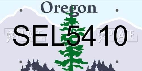 SEL5410 Oregon License Plate