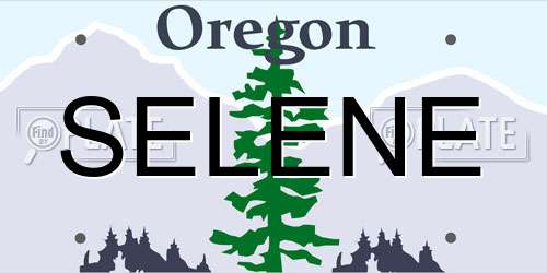 SELENE Oregon License Plate