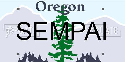 SEMPAI Oregon License Plate