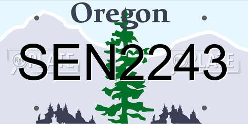 SEN2243 Oregon License Plate