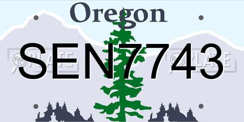 SEN7743 Oregon License Plate