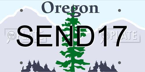 SEND17 Oregon License Plate