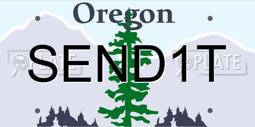 SEND1T Oregon License Plate