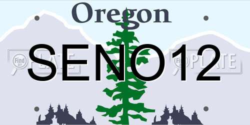 SENO12 Oregon License Plate