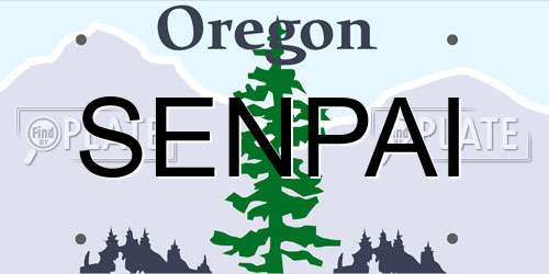 SENPAI Oregon License Plate