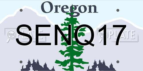 SENQ17 Oregon License Plate