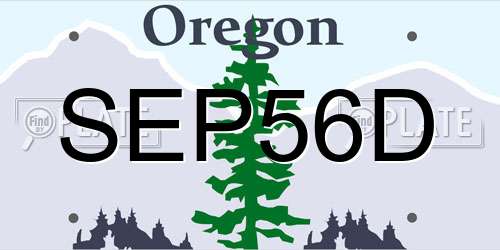 SEP56D Oregon License Plate