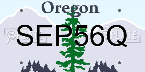 SEP56Q Oregon License Plate