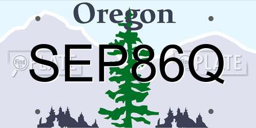 SEP86Q Oregon License Plate