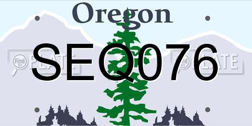 SEQ076 Oregon License Plate