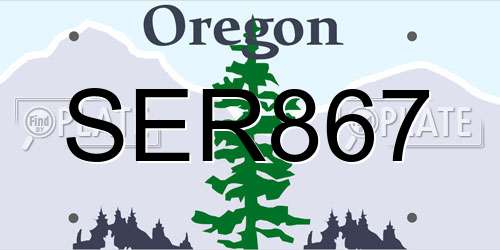 SER867 Oregon License Plate
