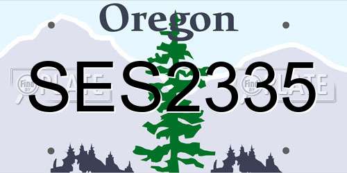 SES2335 Oregon License Plate