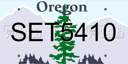 SET5410 Oregon License Plate