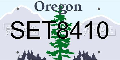SET8410 Oregon License Plate
