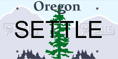 SETTLE Oregon License Plate
