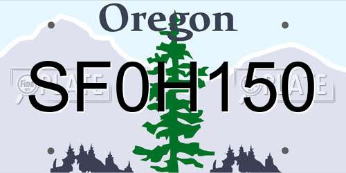 SF0H150 Oregon License Plate