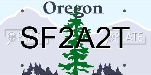 SF2A2T Oregon License Plate