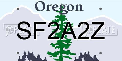 SF2A2Z Oregon License Plate