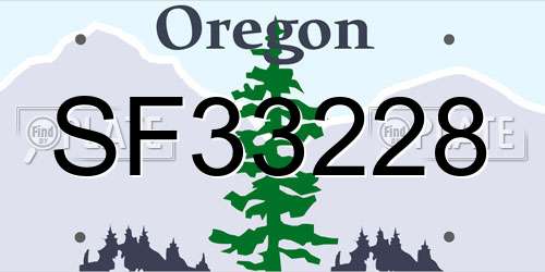 SF33228 Oregon License Plate