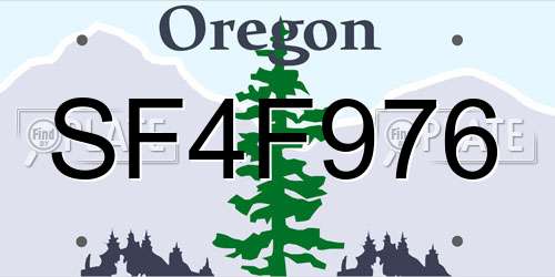 SF4F976 Oregon License Plate