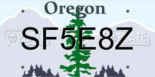 SF5E8Z Oregon License Plate