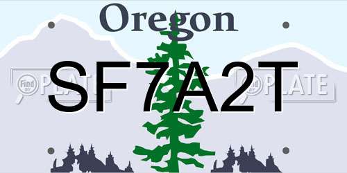 SF7A2T Oregon License Plate