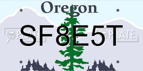 SF8E5T Oregon License Plate