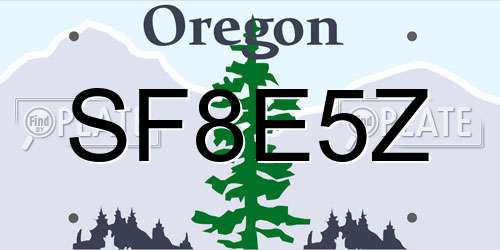 SF8E5Z Oregon License Plate