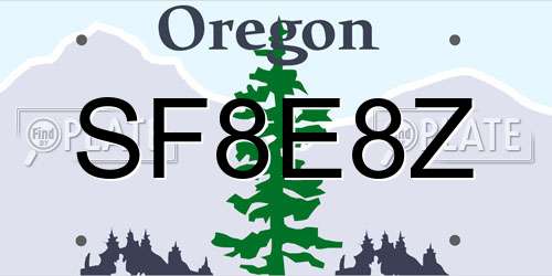 SF8E8Z Oregon License Plate