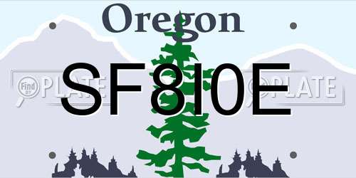 SF8I0E Oregon License Plate