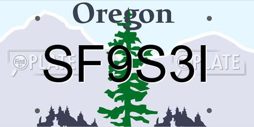 SF9S3I Oregon License Plate