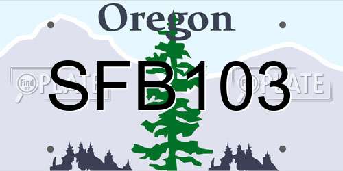 SFB103 Oregon License Plate