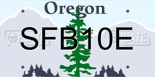 SFB10E Oregon License Plate