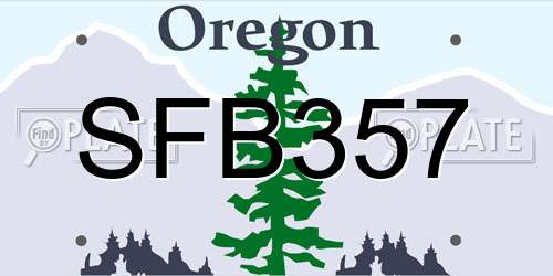 SFB357 Oregon License Plate