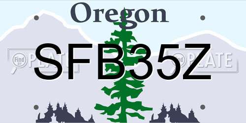 SFB35Z Oregon License Plate