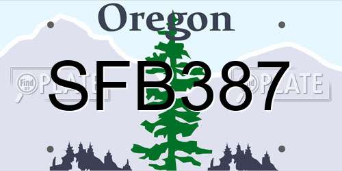 SFB387 Oregon License Plate