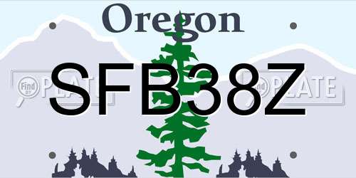 SFB38Z Oregon License Plate