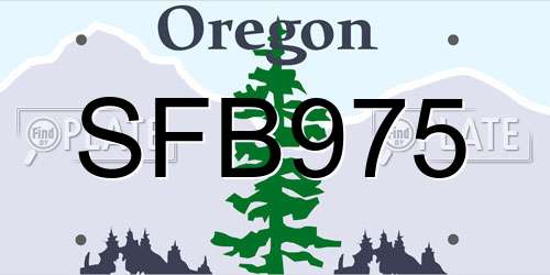 SFB975 Oregon License Plate