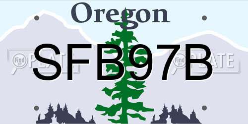 SFB97B Oregon License Plate