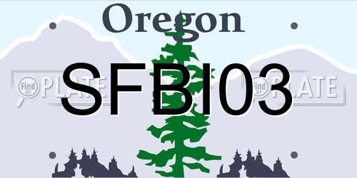SFBI03 Oregon License Plate
