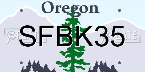 SFBK35 Oregon License Plate